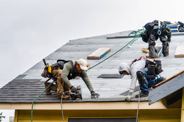 Professional Gutter Installation technician working in Nome, ND